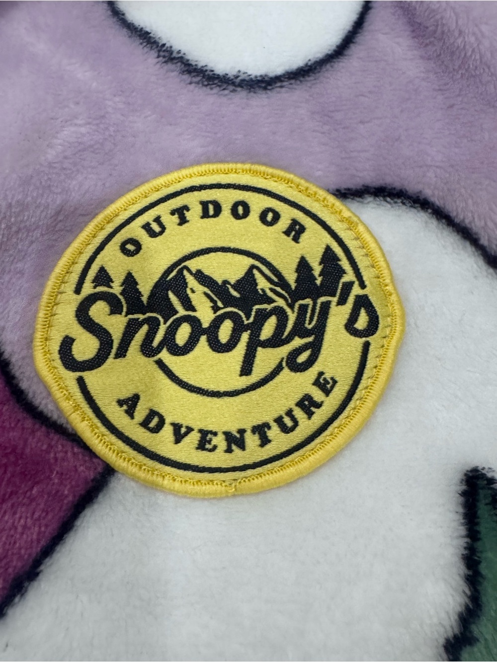 Peanuts Snoopy Outdoor Adventure Fleece Jacket Purple Green S/P - Picture 5 of 7